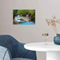 Waterval - Natuur  - Rivier - Bos - Water poster papier klein -sfeer3