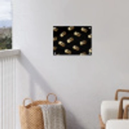 Macarons - Patroon - Goud - Zwart tuinposter los doek klein -sfeer8