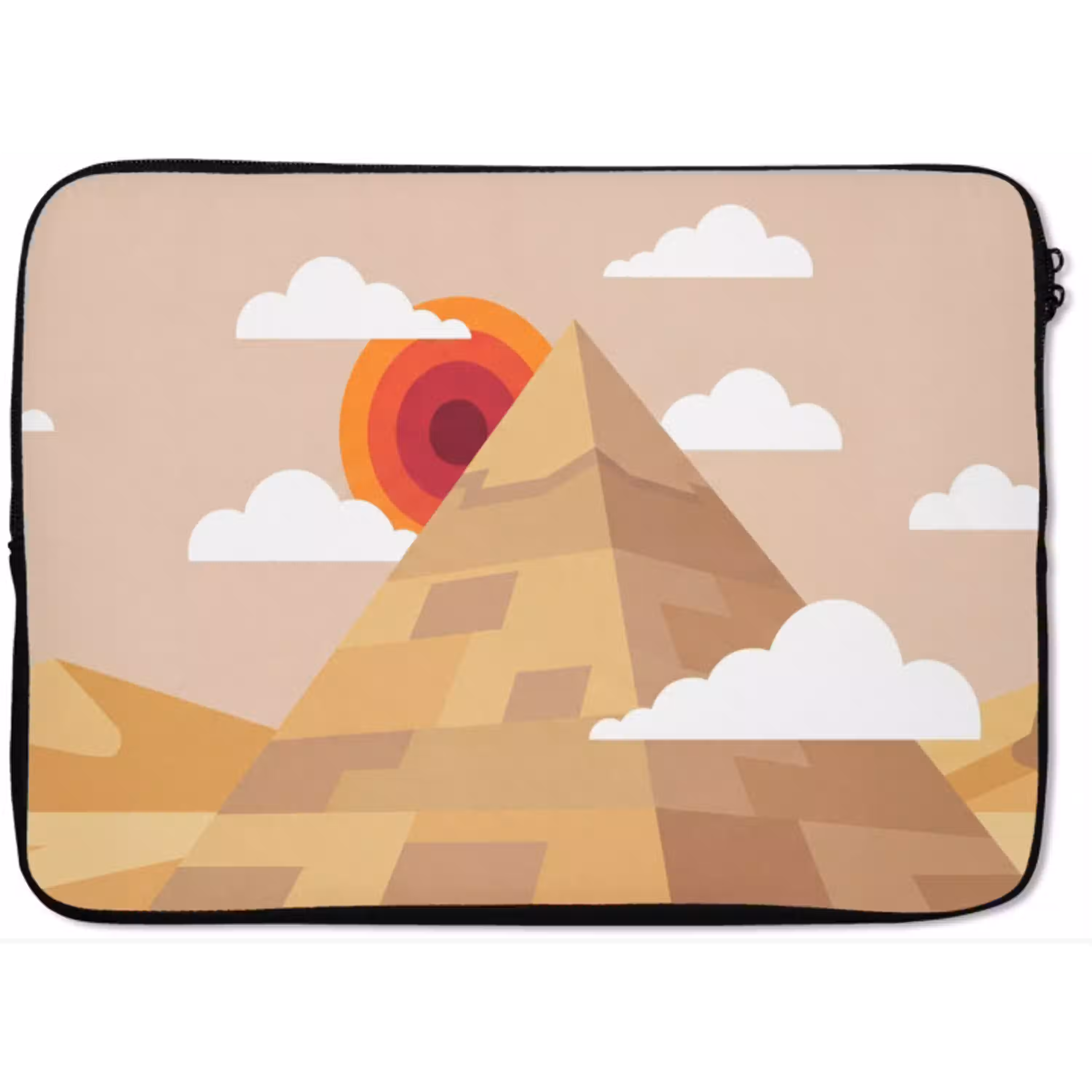 Piramide - Zon - Woestijn - Modern - Oranje laptophoes neopreen klein -zkaufland3dotto