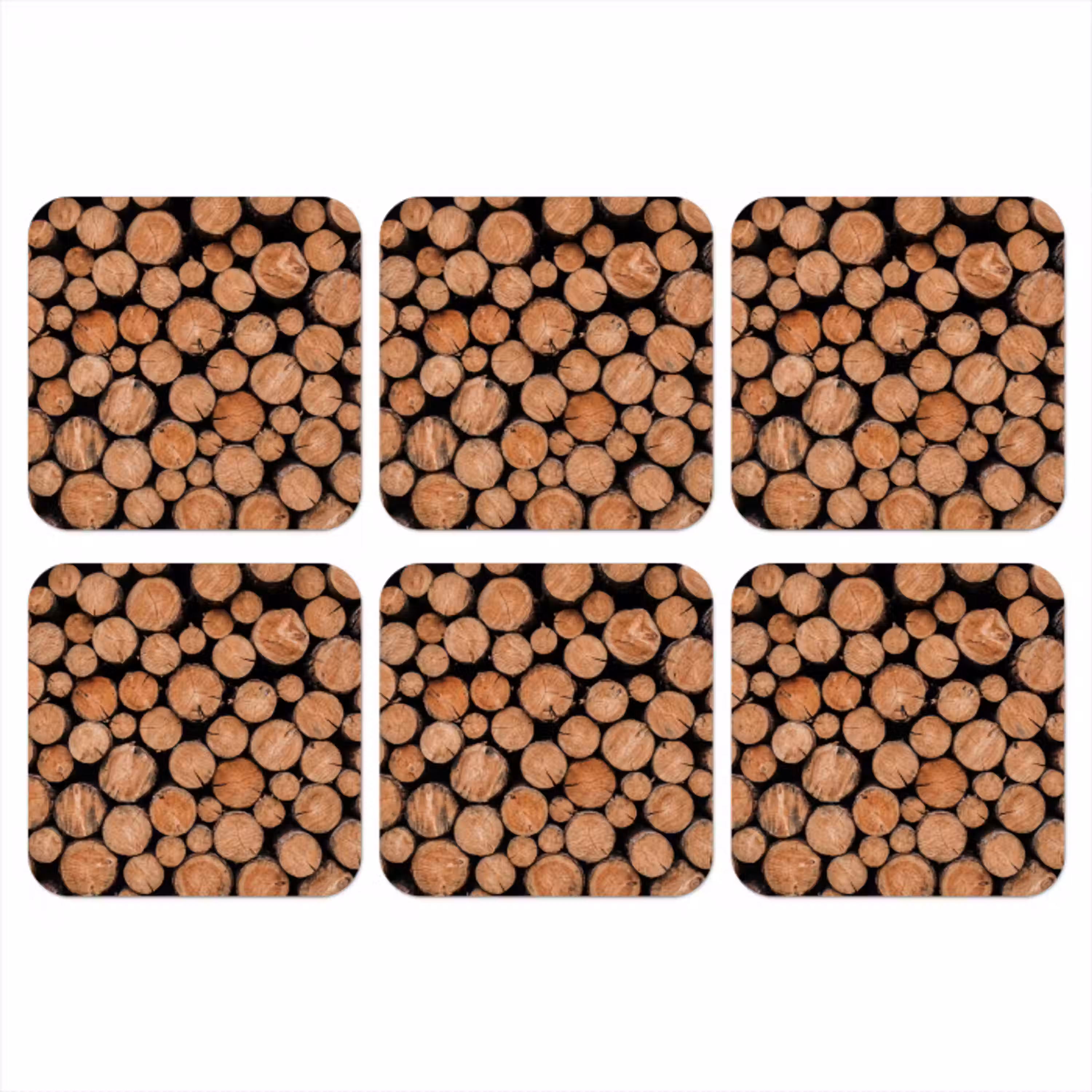 Houtblokken - Textuur - Patroon - Bruin - Rustiek onderzetter kurk middel -3d