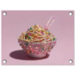 Noodles - Edelstenen - Stokjes - Roze tuinposter los doek klein -3d