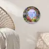 Doorkijk - Vuurtoren - Bloemen - Uitzicht Wandcirkel kunststof plaat 5mm dik klein -sfeer5