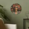 Vrouwen - Bloemen - Modern - Bril - Abstract Akoestische PET Vilt - Rond klein -sfeer2