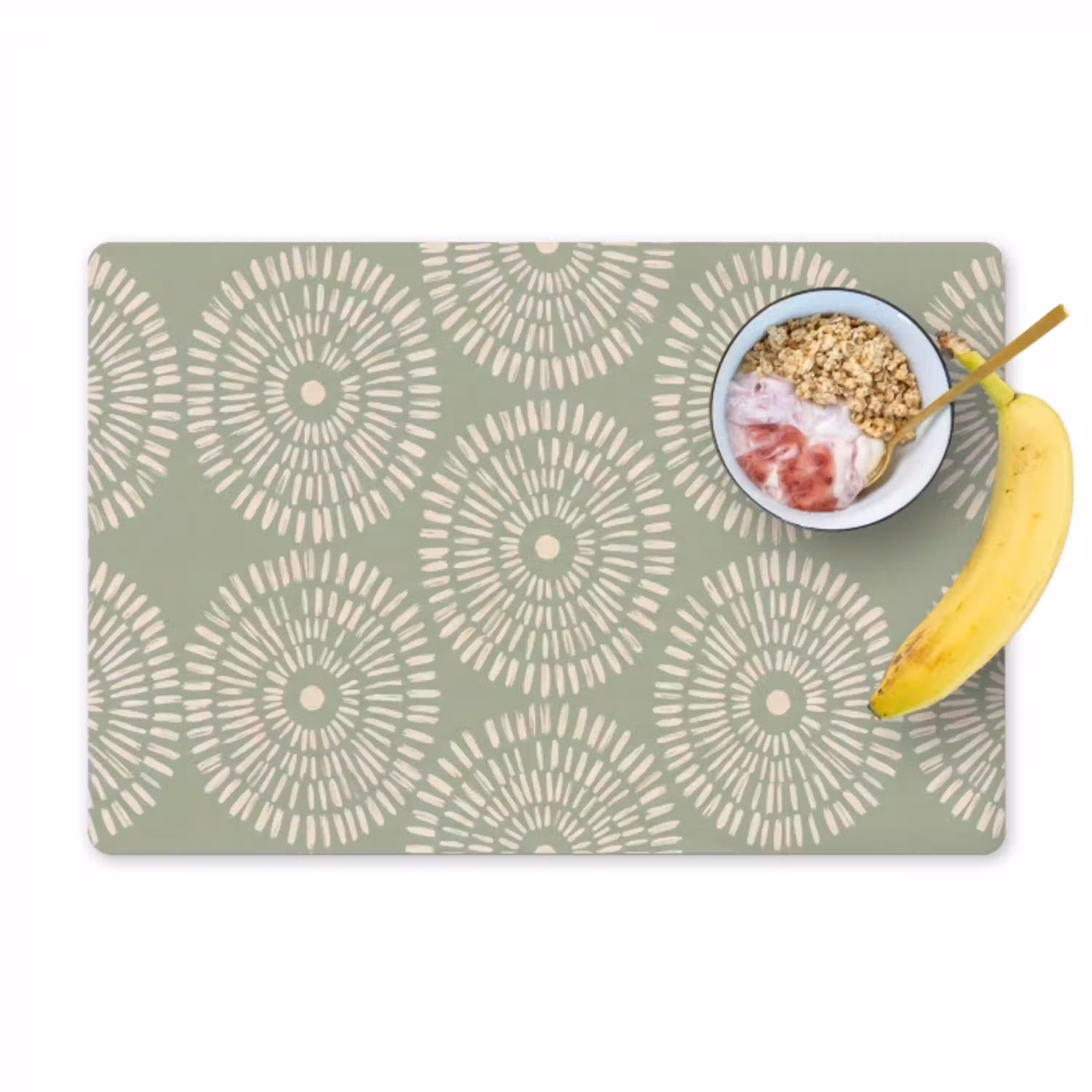 Patroon - Cirkels - Abstract - Modern - Groen Placemat vinyl groot -zzzproduct_Kitchenyeah-website