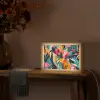 Schilderij - Abstract - Bloemen - Roze Light Box met kabel (Tafellamp) klein -sfeer4