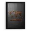 Wereldkaart - Koffie - Grijs fotolijst zwart zonder passe partout klein -3d
