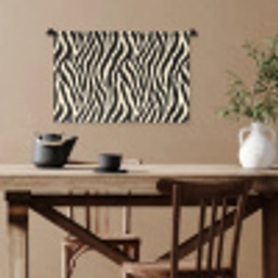 Zebra - Print - Klassiek - Zwart Wandkleed katoen klein 269 -sfeer6