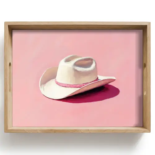 Zomers - Hoed - Roze Dienblad Rechthoek middel -z3d_shopping