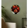 Vrouw - Chocolade - Frambozen - Aardbeien - Koekjes Wandcirkel kunststof plaat 5mm dik klein -sfeer3