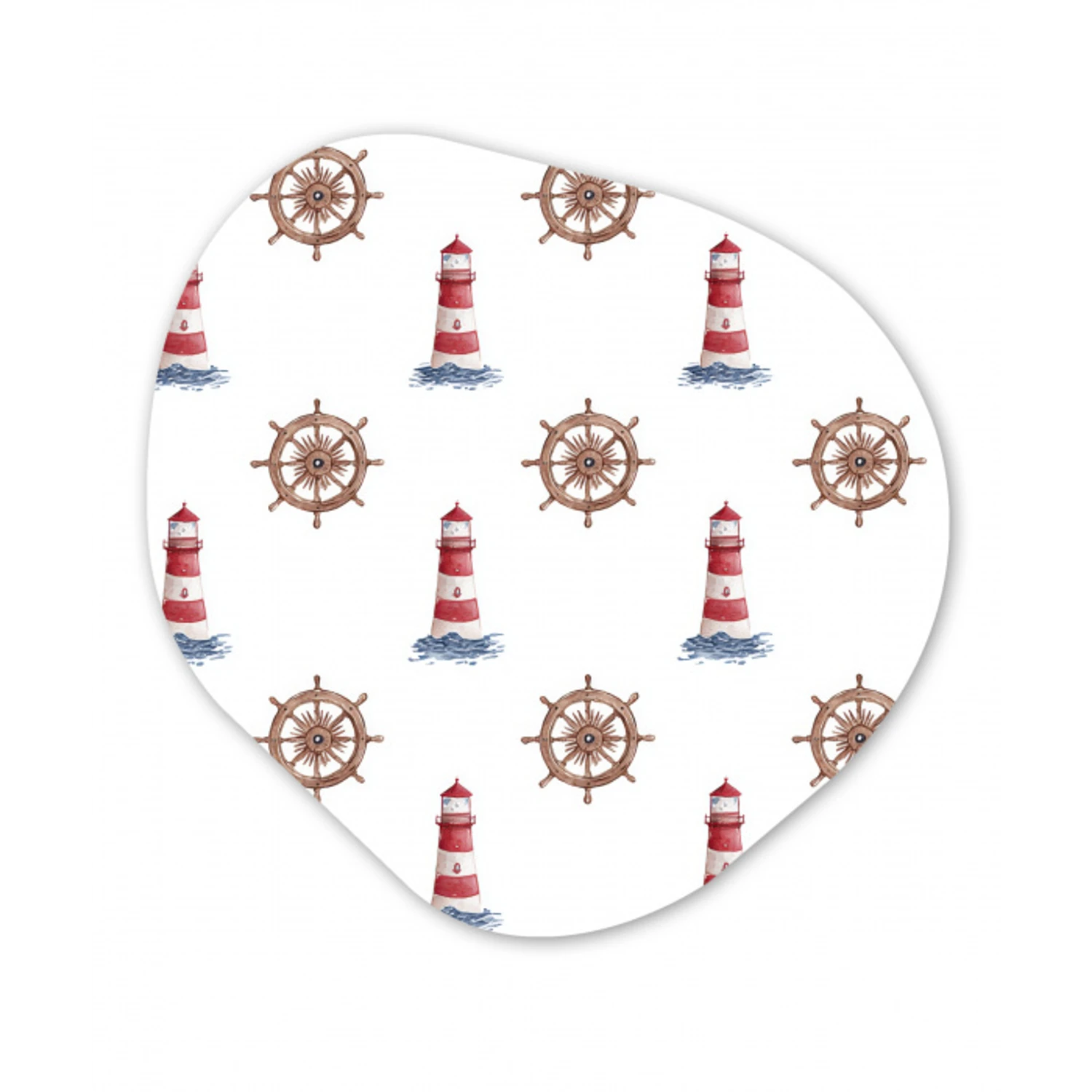 Nautisch - Klassiek - Rood Wandcirkel Organisch Forex 3mm klein 629 -3d