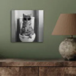 Kat - Telefoon - Toilet - Zwart - Wit aluminium wit klein -sfeer2