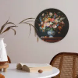 Boeket - Roze - Bloemen - Vaas Akoestische PET Vilt - Rond klein -sfeer3