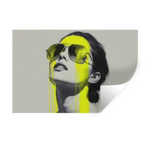 Vrouw - Bril - Verf Muursticker klein -3d