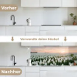Tulpen - Landschap - Wit keuken achterwand 2 middel -voor-na_DE