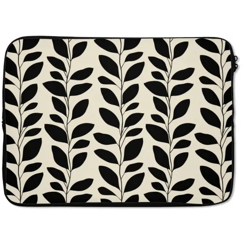 Botanisch - Dessin - Zwart - Beige laptophoes neopreen klein 279 -zkaufland3dotto