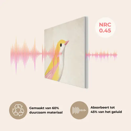 Vogel - Minimalistisch - Geel PET vilt klein -USP_NL