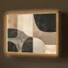 Abstract - Vlakken - Zwart - Rond Light Box met batterij (Wandlamp) middel -z3d_website
