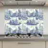 Huizen - Bomen - Water - Vogels - Blauw keuken achterwand spatscherm klein 900 -3d_website
