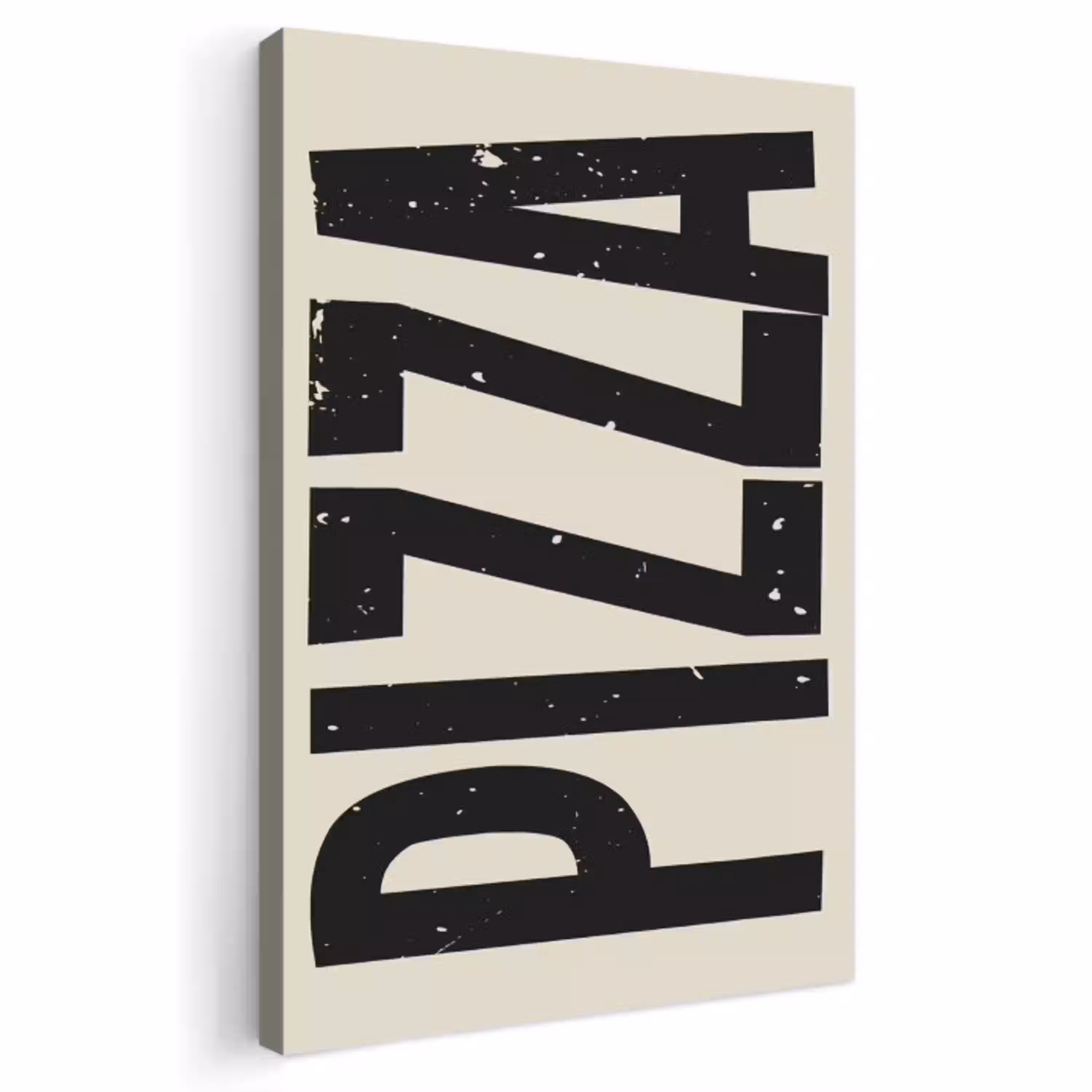 Pizza - Decoratie - Japandi - Vintage Tuinposter op houten frame 2 cm dik klein -3d