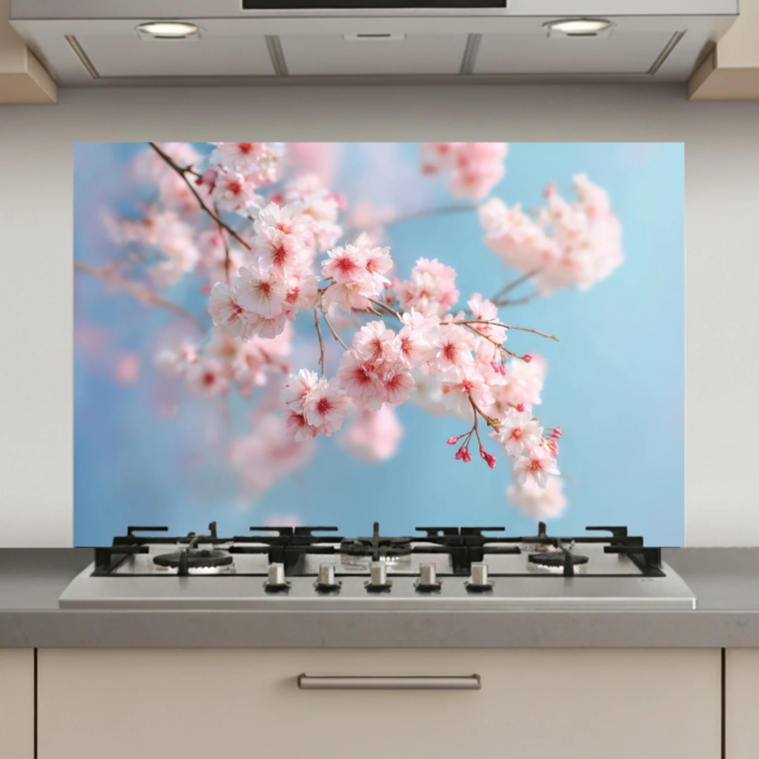 Takken - Bloesems - Roze keuken achterwand spatscherm klein -3d_website