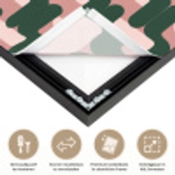 Vlechtpatroon - Groen - Roze - Geometrisch Textielframe zwart klein 947 -USP_closeupNL