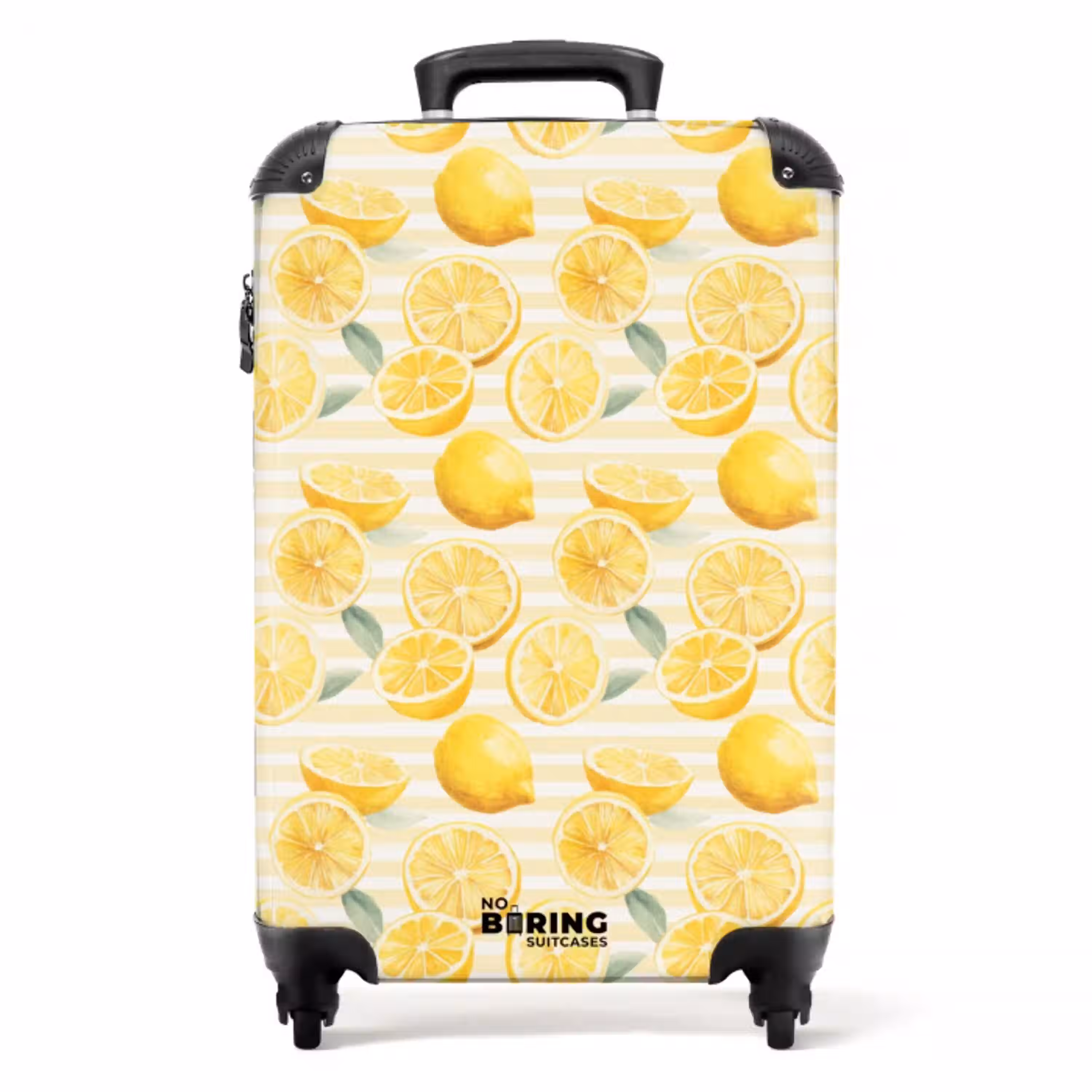 Citroen met strepen patroon geel NBS - Handbagage koffer - Kinderen Unisex middel -productfoto_recht