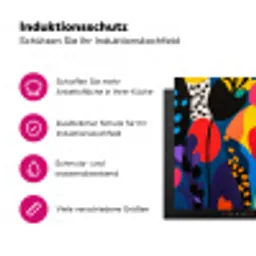 Bloemen - Bladeren - Abstract - Rood Inductie beschermer vinyl 3mm klein -zzzzzzz-lf-ups
