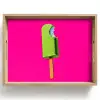 Ijsje - Stokje - Minimalistisch - Groen Dienblad Rechthoek middel -z3d_shopping