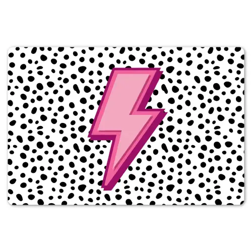 Bliksem - Roze - Stippen Placemat vinyl groot -zzsfeer1_Kitchenyeah-website