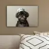 Kokskleding - Zwart - Hondje canvas 2cm klein -sfeer3