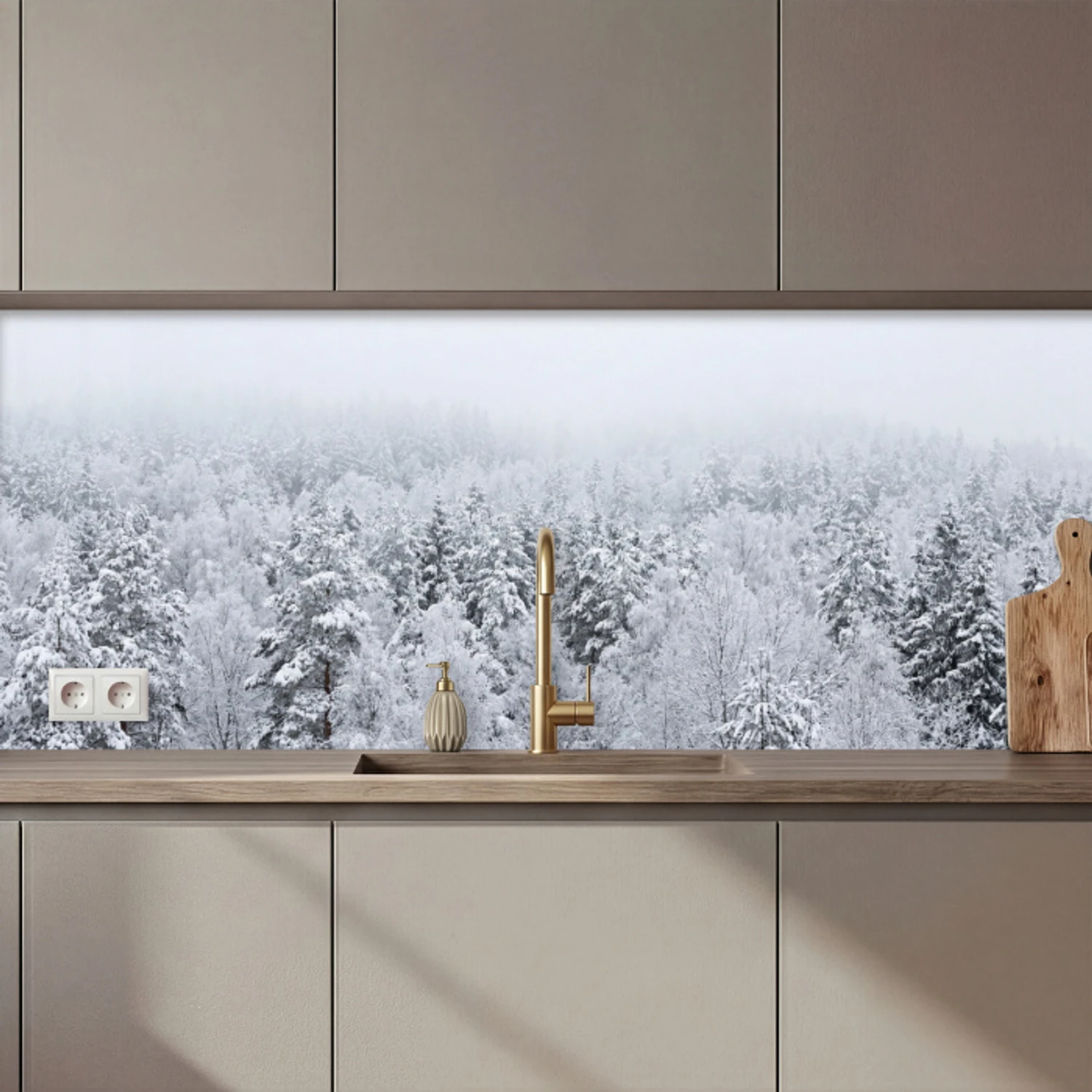 Bos - Sneeuw - Winter - Natuur - Wit keuken achterwand 2 middel zz_3dshopping
