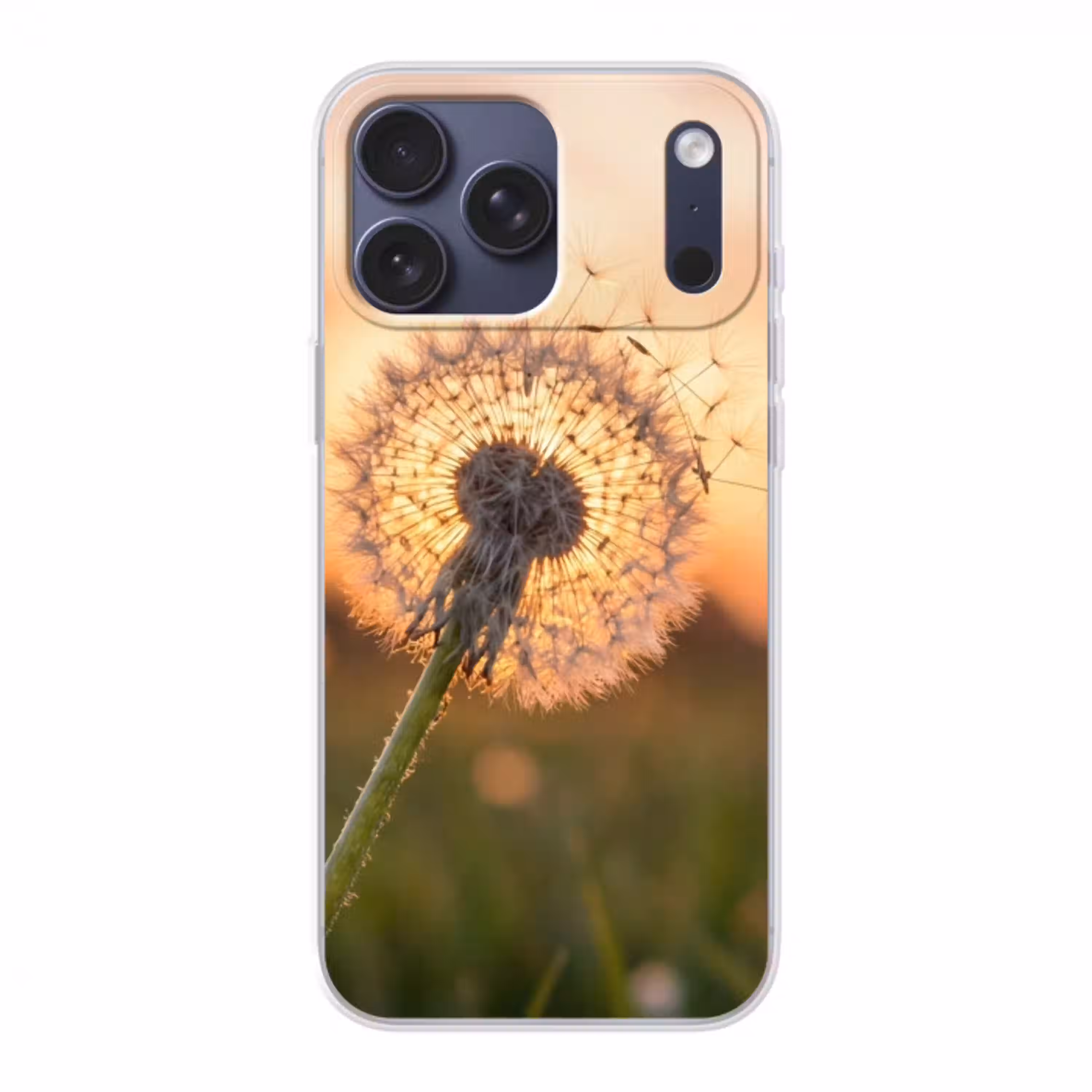 Paardenbloem - Zonsondergang - Veld Telefoonhoesje iPhone 17 Pro Max klein -3d