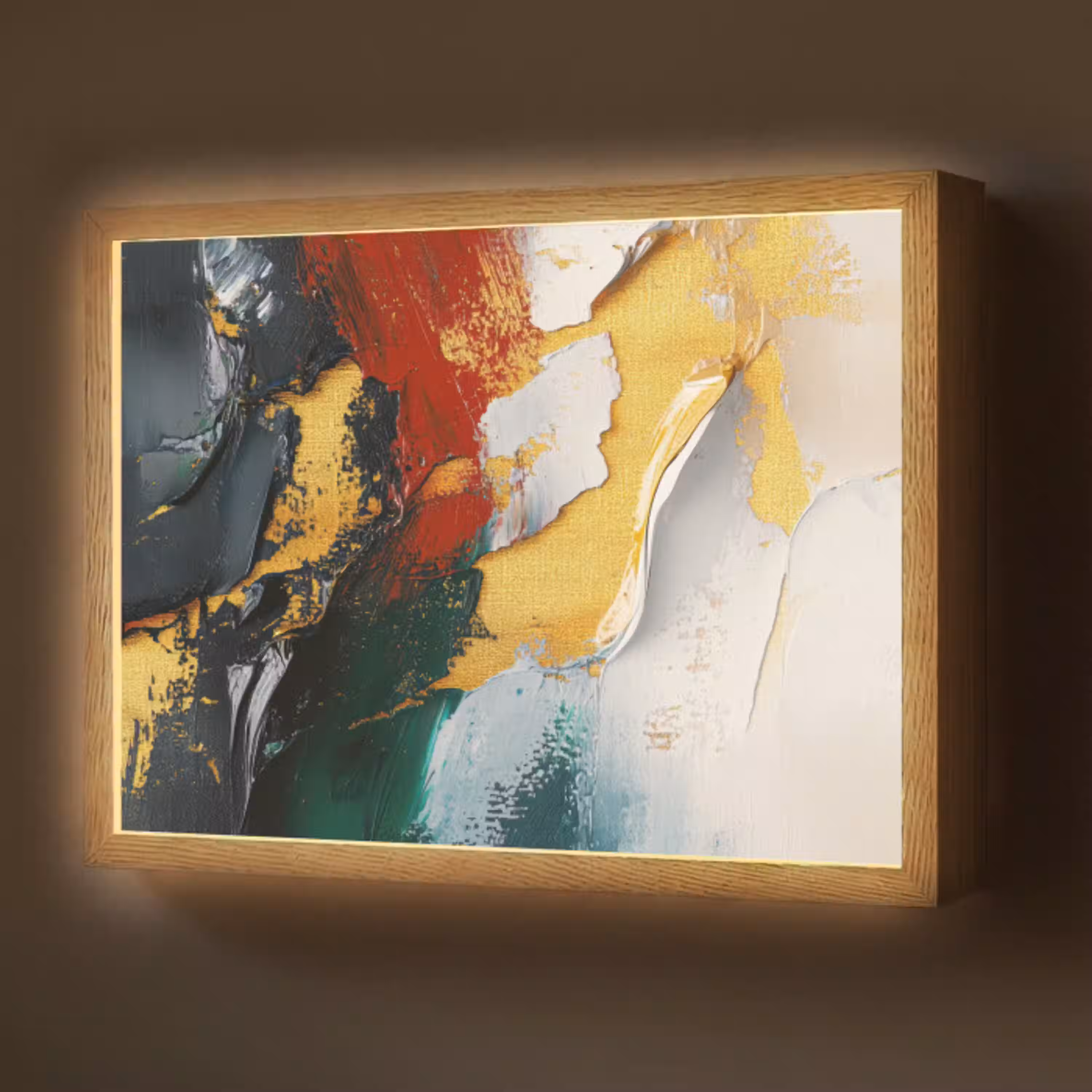 Modern - Kerst - Abstract - Goud Light Box met batterij (Wandlamp) middel -z3d_website