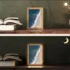 Strand - Zee - Golven Light Box met kabel (Tafellamp) klein -sfeer3