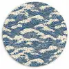 Golven - Klassiek - Blauw Wandcirkel kunststof plaat 5mm dik klein 188 -3d