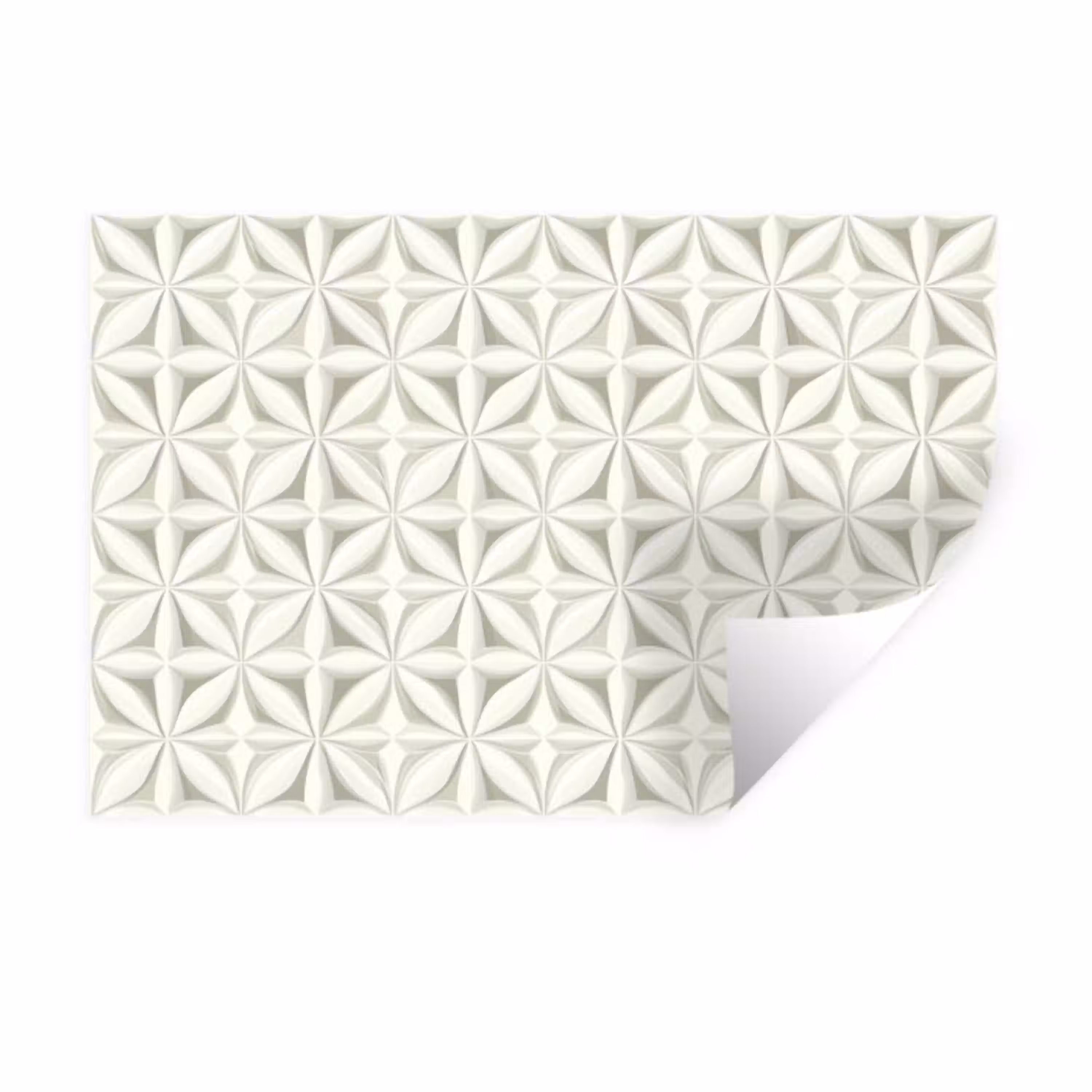 Abstract - Structuur - Grijs - Wit Muursticker klein 286 -3d