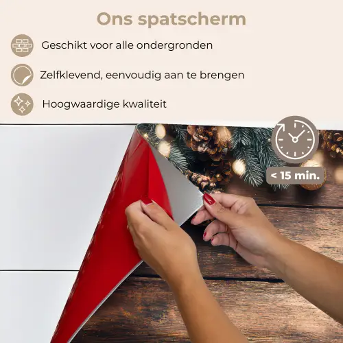 Kerstdecoratie - Houten - Dennenappel - Bruin keuken achterwand spatscherm klein -spatscherm_NL