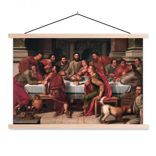 Het laatste avondmaal - Schilderij van Willem Key textielposter latten blank klein -3d
