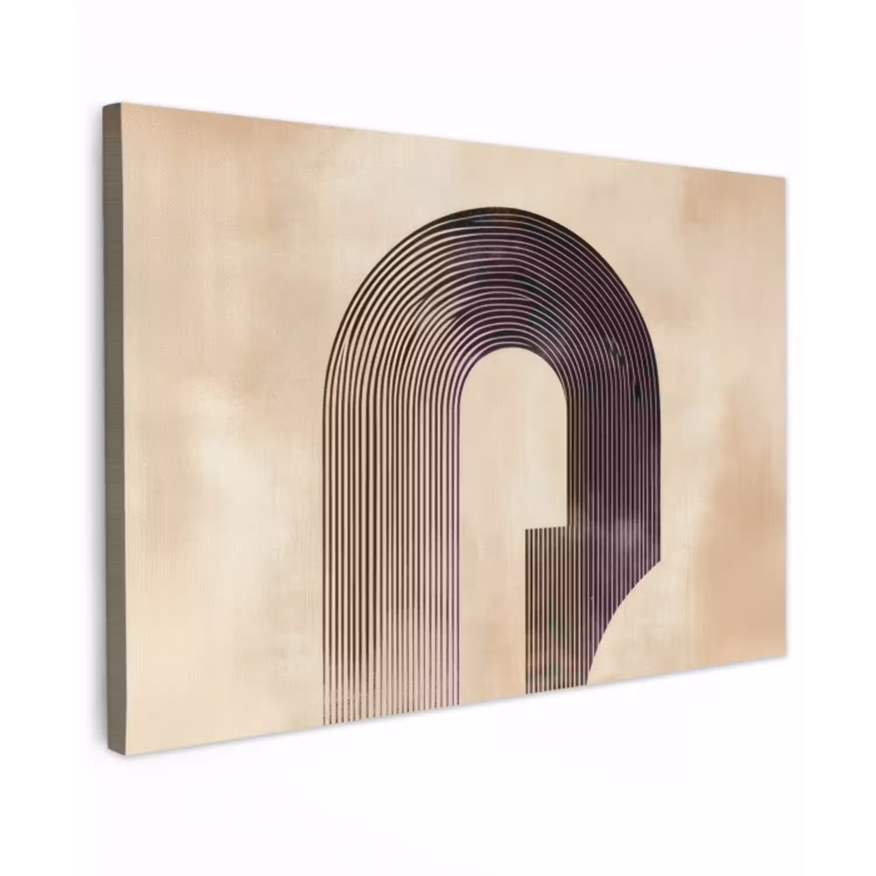 Boog -  Strepen - Minimalistisch - Zwart canvas 2cm klein -z3d