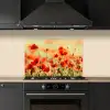 Klaprozen - Bloemen - Rood - Bloemenveld keuken achterwand spatscherm klein -sfeer1