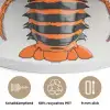 Kreeft - Zwart - Oranje - Wit - Uniek Akoestische PET Vilt - Rond klein -closeup_DE