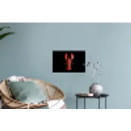 Kreeft - Glossier Rood - Zwart Muursticker klein -plant