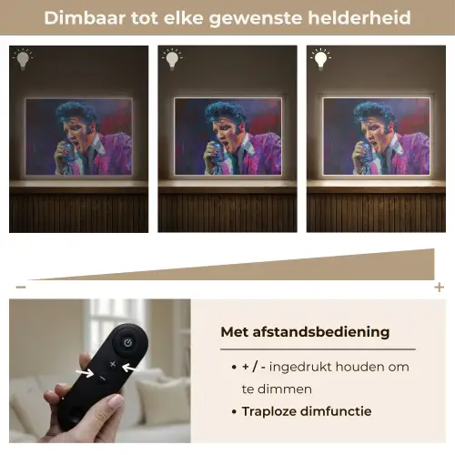 Expressief - Microfoon - Paars Light Box met batterij (Wandlamp) middel -USP_dimbaarNL