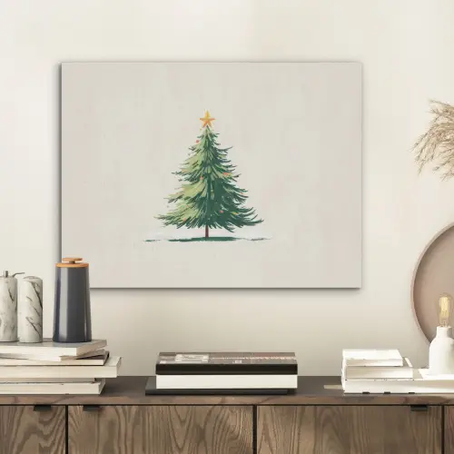 Kerstboom - Illustratie - Ster - Sneeuw PET vilt klein -sfeer1
