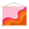 Retro - Waves - Kleurrijk textielposter latten blank klein -3d