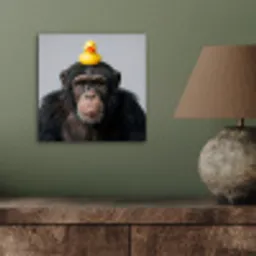 Chimpansee - Badeend - Grijs aluminium wit klein -sfeer2