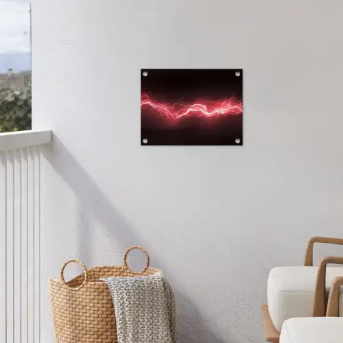 Gaming - Rood - Elektriciteit - Energie  - Lijn tuinposter los doek klein -sfeer8