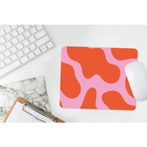 Vlekken - Rood - Roze - Patroon - Minimalistisch muismat rubber klein -witbureau