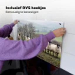 Schapen - Rij - Weide - Dieren - Platteland Inductie beschemer met haakjes klein -ky-ophangen-nl