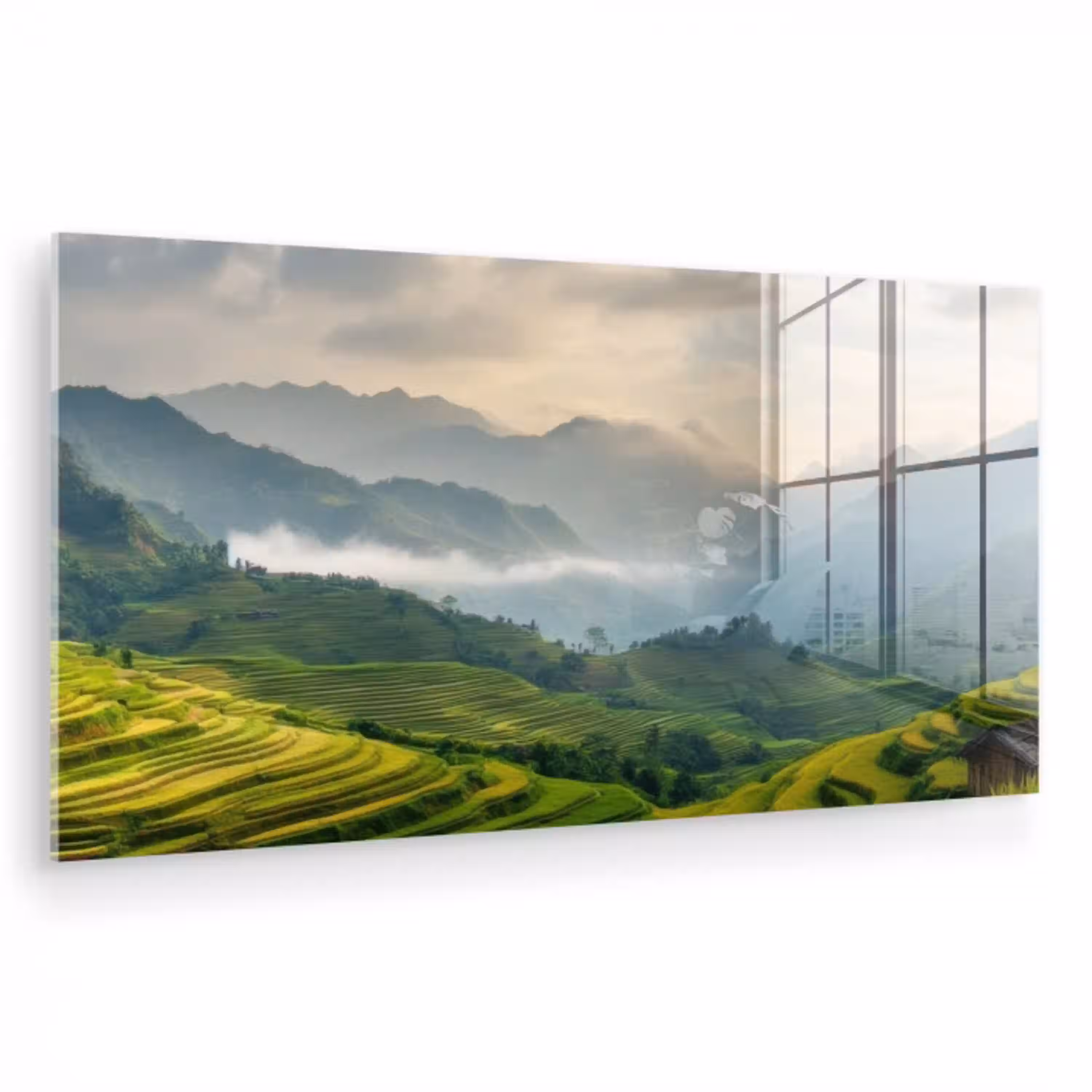Rijstvelden - Bergen - Groen - Natuur plexiglas 5mm klein -zzzproduct_nieuw